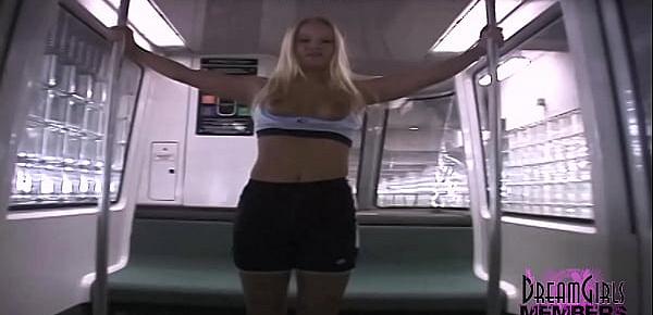  Super Hot Blonde Gets Naked In Airport Parking Garage